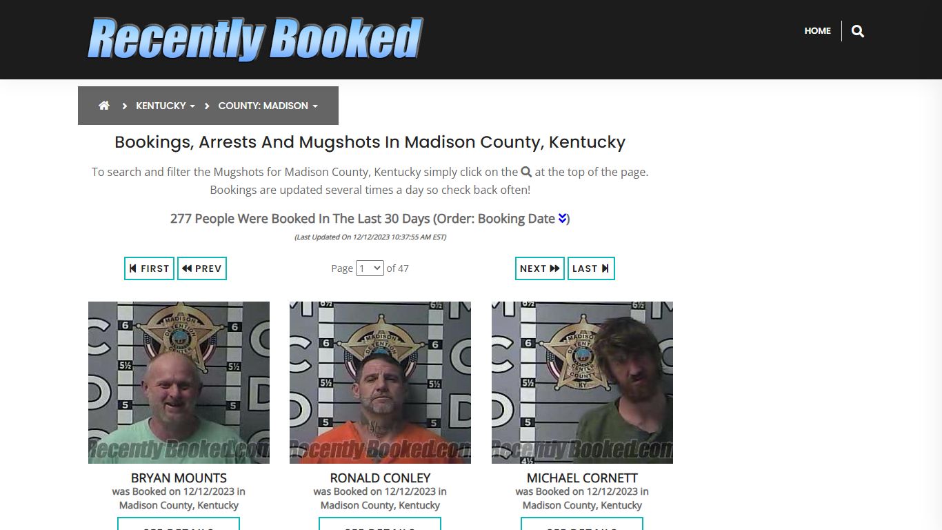 Bookings, Arrests and Mugshots in Madison County, Kentucky